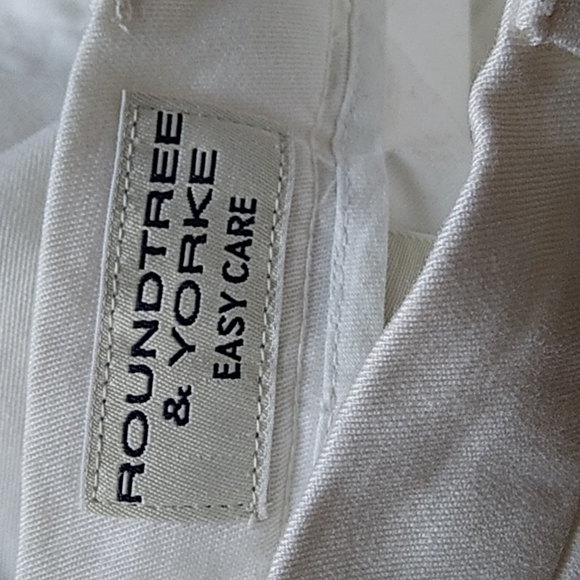 ROUNDTREE & Yorke Pants Easy Care Classic Fit White Dress Pants Trousers 36 - Picture 5 of 7
